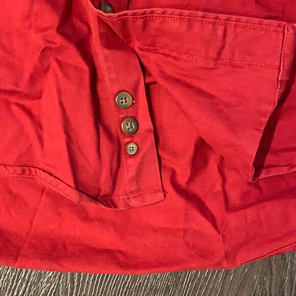 Vintage Eddie Bauer Shirt Men’s Large Red Long Sleeve Button Up Heavy cotton S - Picture 9 of 9